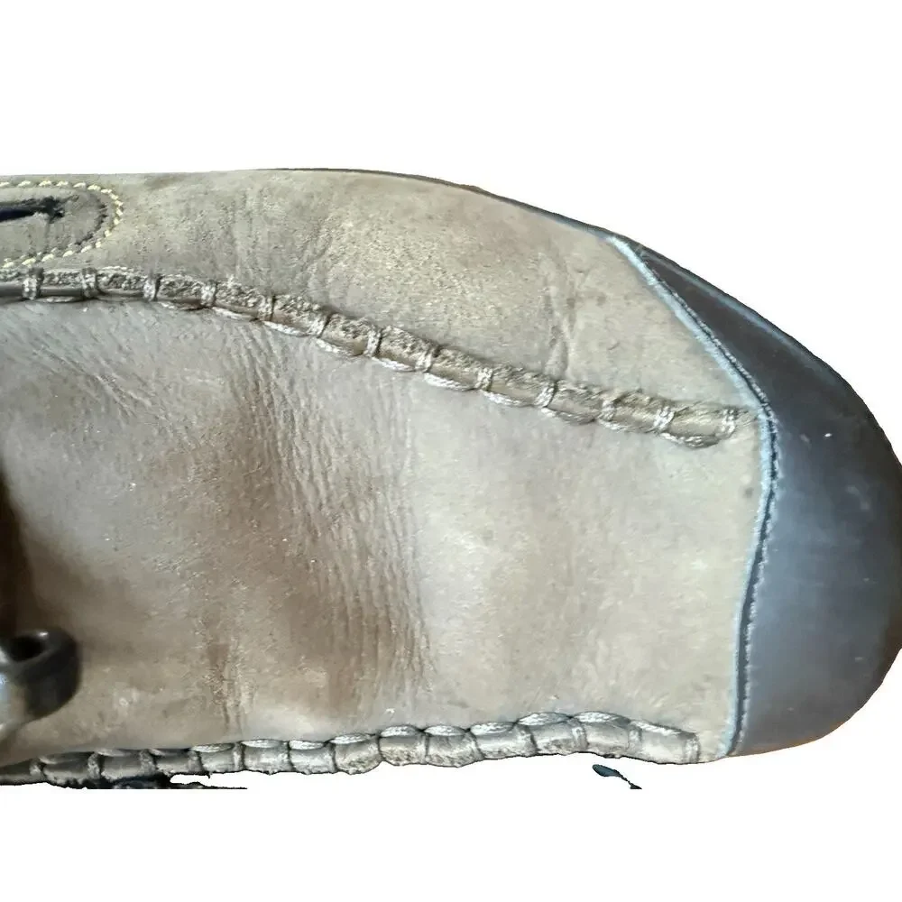 Timberland Womens Size 7 Brown Leather Slip On Shoes Toggle Moc Toe Casual